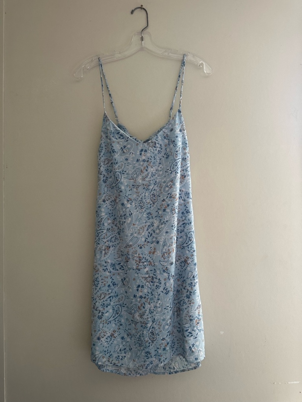 emory park Light Blue Paisley Slip - Adjustable Spaghetti Straps